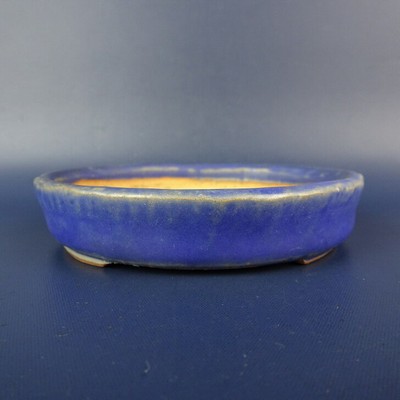 Used Tokoname Ikko Small Round Glazed Bonsai Pot 3.7in