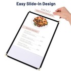 WeChef 60 Pcs Restaurant Menu Covers Holder 8.5x14" 1 Page 2 View for Bar Cafe — photo 2