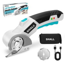 4V Cordless Scissors, Rechargeable Cardboard Cutter Rotary Cutter w/Safety Lo...