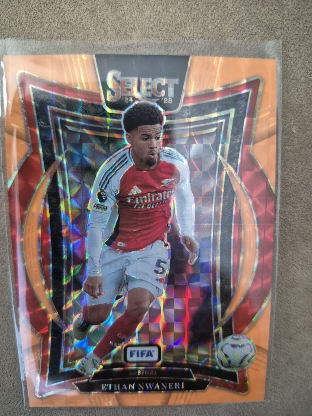 2024-25 Panini Select Fifa - Terrace Ethan Nwaneri Fluorescent Orange Prizm /125