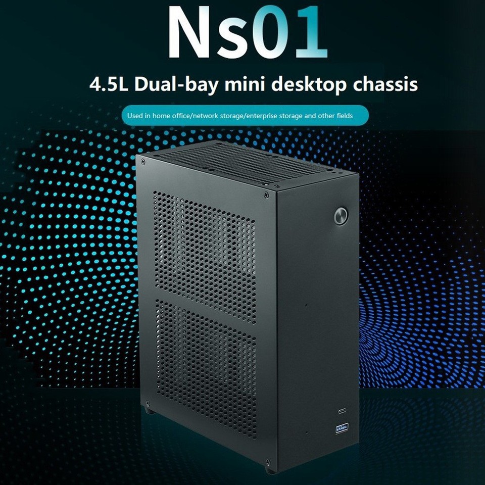Desktop Chassis ITX Computer Case NAS Computer Case Dual 3.5-Inch ...