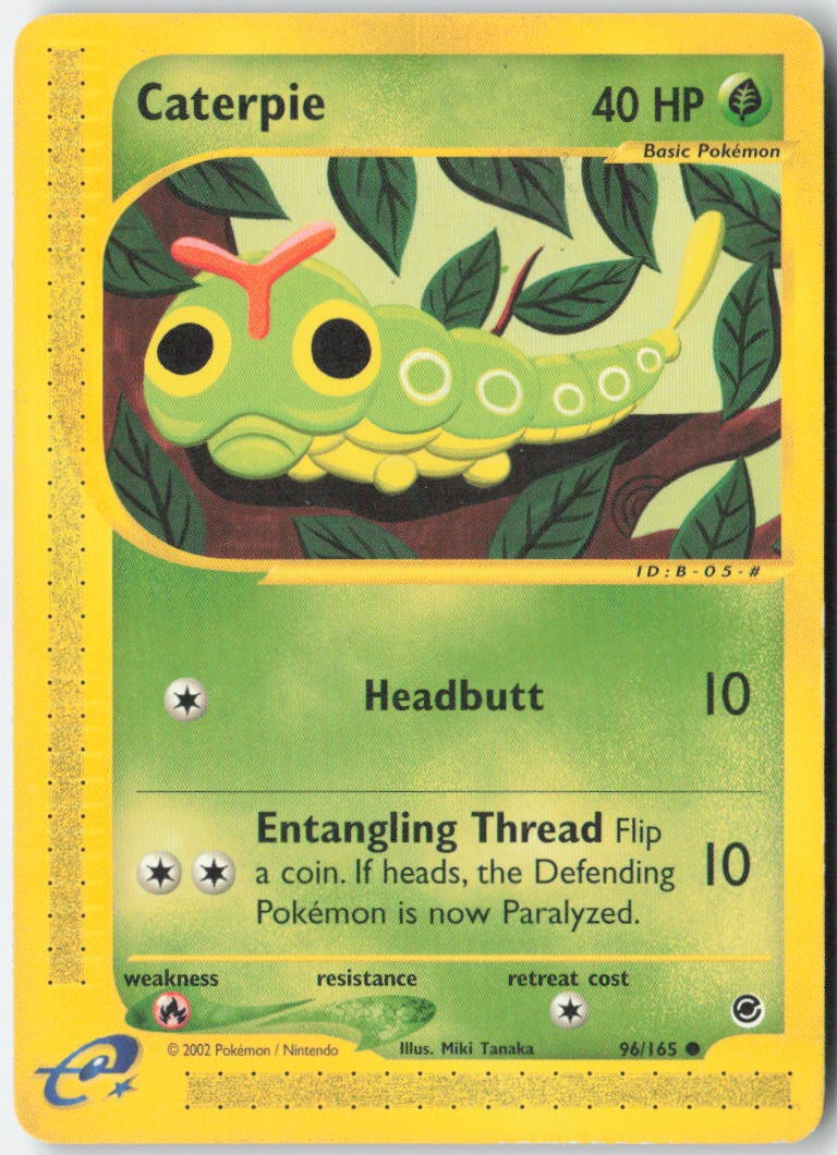 Caterpie 96/165 Common Expedition Base Set Pokemon Moderately Played