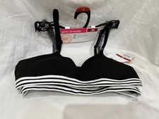 Wonder Nation Girl Seamless Padded Bralette Racerback 2-Pack Black Gray Bra