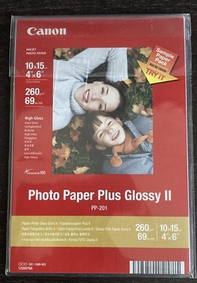Canon Photo Paper Plus Glossy II PP-201 Fotopapier 10x15cm. Weiß, 3 Blätter.