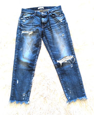 Moussy Vintage Distressed Tapered Jeans Womens Size 28x27