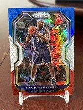 2020-21 Panini Prizm - Red White & Blue #207 Shaquille O'Neal Los Angeles Lakers