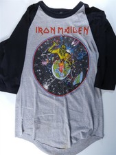 Vintage grey L IRON MAIDEN World Peace Tour 1983 T-SHIRT raglan 