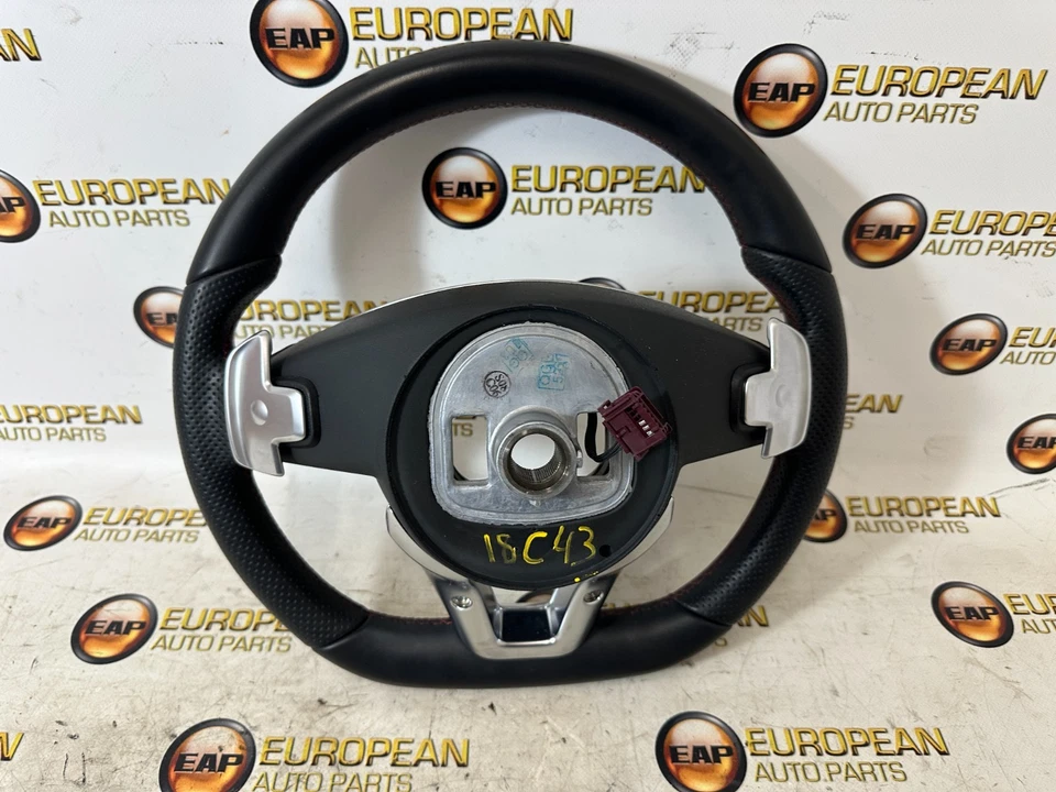 2018 MERCEDES W205 W253 C43 GLC43 AMG STEERING WHEEL W/ PADDLE SHIFTERS RED OEM Foto 2 de 4