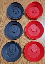 Tervis Tumbler Travel Lids with Slider Genuine 16oz. Black and Red Lot of 6