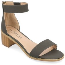 Journee Collection Block Heel Sandals Grey 8 New 80