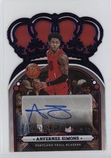 2022-23 Panini Crown Royale Purple 22/25 Anfernee Simons #CA-AFS Auto 0zu6