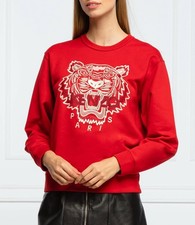 Sudadera roja cuello redondo para mujer KENZO Tiger talla XL