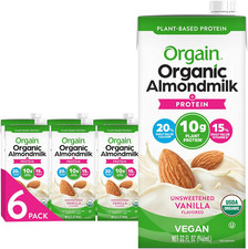 Organic Vegan Protein Almond Milk, Unsweetened Vanilla - 10g Plant Protein, Vita