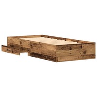 Bettrahmen Mit Schubladen Altholz 90X190 Cm Holzwerkstoff