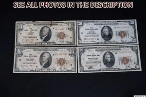 US Federal Reserve National Currency Banknote Lot Fr. 1870-A 1860-B $60FV