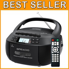 Black Boombox CD Player with Cassette