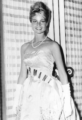 Miss Germany Marlene Schmidt shortly before her election as Miss U- Old Photo