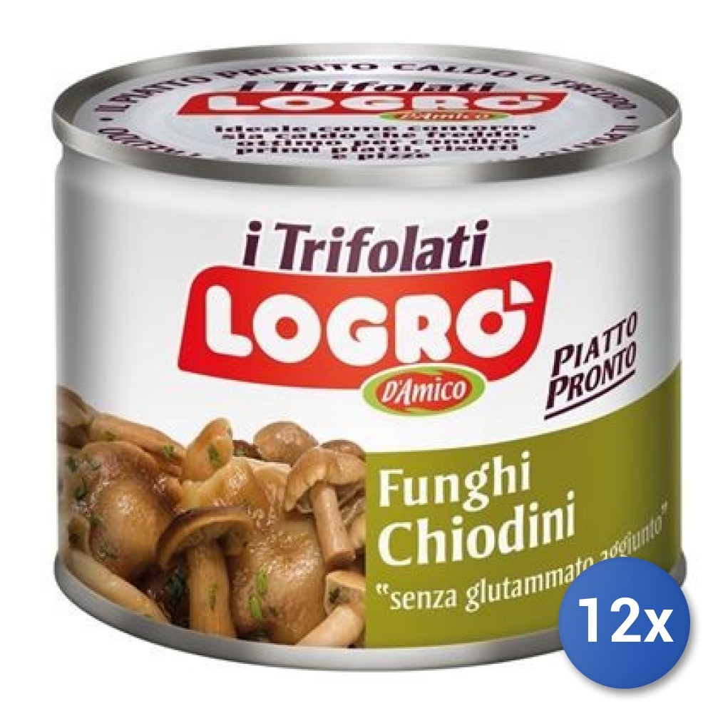 12X Multipack Logro Chiodini Mushrooms Can 180g