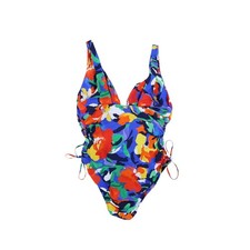 Lauren Ralph Lauren Women's Plus Size Side-Shirred One-Piece Swimsuit Multi 16W