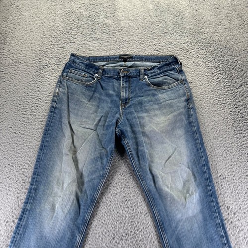 Pantalones de mezclilla Banana Republic para hombre 34x30 azul lavado medio algodón elástico atléticos - Imagen 2 de 10