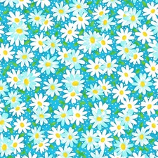 Fabric Traditions Daisy Delight Cotton Quilting Children's Fabric bty Turquoise
