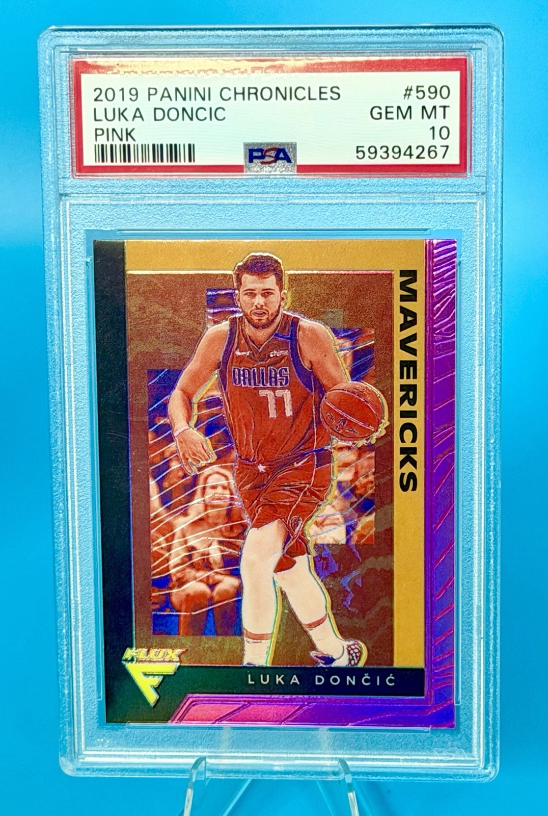 Luka Doncic 2019 Panini Chronicles Flux "Pink Prizm" #590 - PSA 10 - GEM MINT
