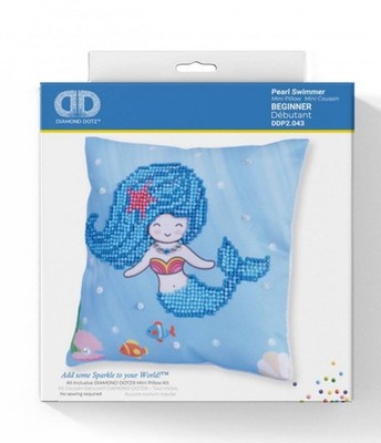Needleart World Diamond Dotz Diamond Embroidery Mini Pillow Kit Pearl Swimmer 