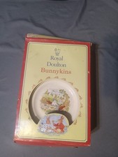 Vtg Royal Doulton Bunnykins 3 Pc Childs China Dish Set Plate, Bowl, Mug England