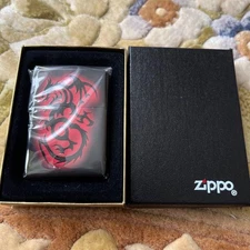 Zippo Lighter Red Dragon Design Unused with Box Standard Size
