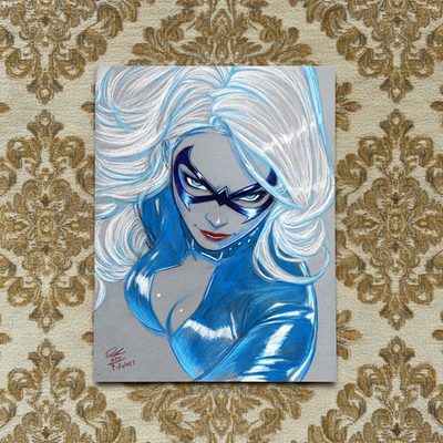 #ad #ad Black Cat Color Illustration Mixed Media Fine Art Print 8.5x11 by Keyeske $24.00