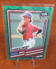 2026 Panini Stars & Stripes Andrew Jimenez Green Scope Prizm 01/99 Bookend