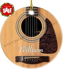 Guitar Ornament Personalized Ceramic Guitar Ornaments for Christmas Tree Xmas.