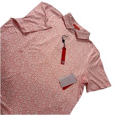 Redvanly Polo Shirt Athletic Men  s Size L Coral Golf Performance Stretch Pierre