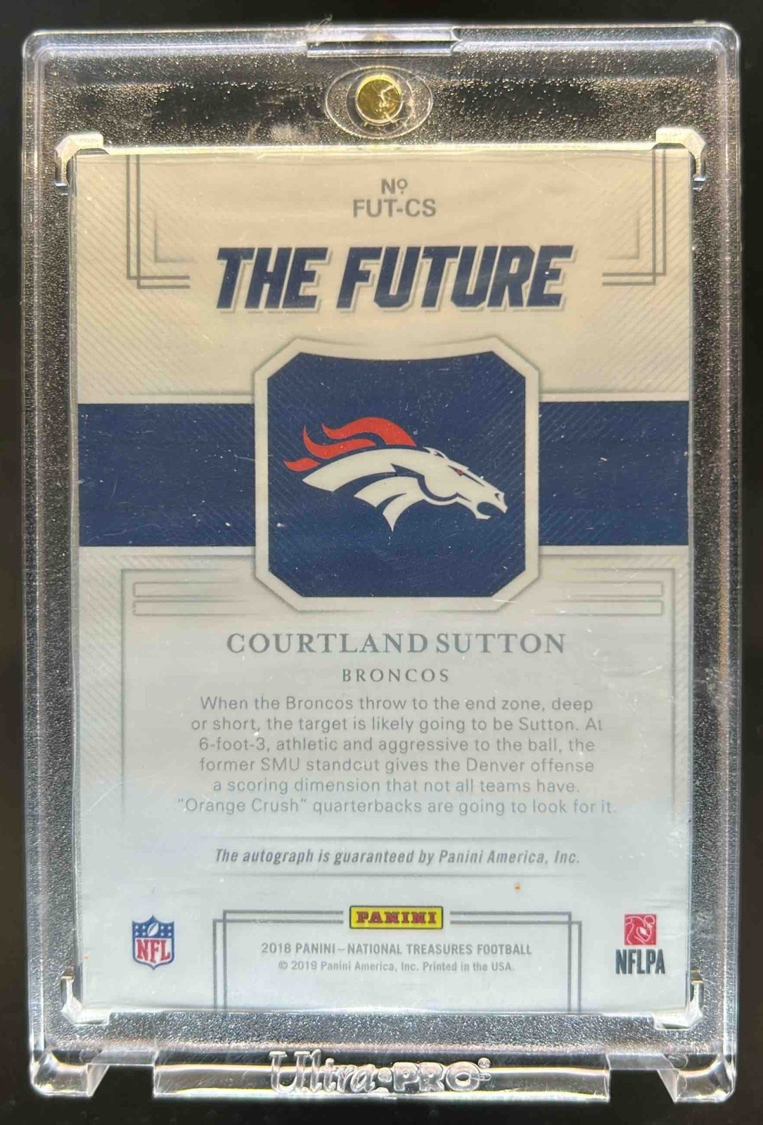 2018 Panini National Treasures Courtland Sutton The Future Auto RC #/25 Broncos view 2