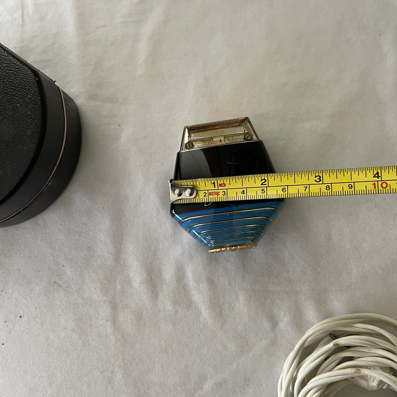 Vintage Lady Schick Electric Shaver with Case Blue & Black MCM - Tested Works