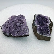2 pcs of Natural Amethyst Druzy Cluster Purple 170 grams