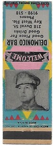 WWII GENERAL MACARTHUR  , DELMONICO BAR, DUVAL ST.  KEY WEST FL,  COVER