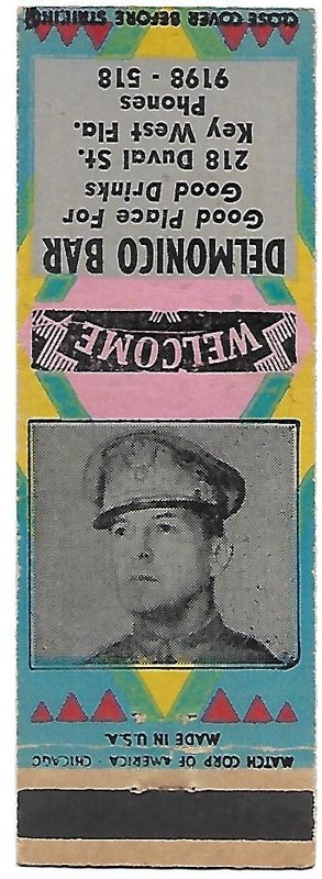 WWII GENERAL MACARTHUR  , DELMONICO BAR, DUVAL ST.  KEY WEST FL,  COVER