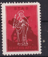 Suiza. Sello soldado. 1939. Varilla Sch.-Obuse-Departamento 49,, resto de plegado