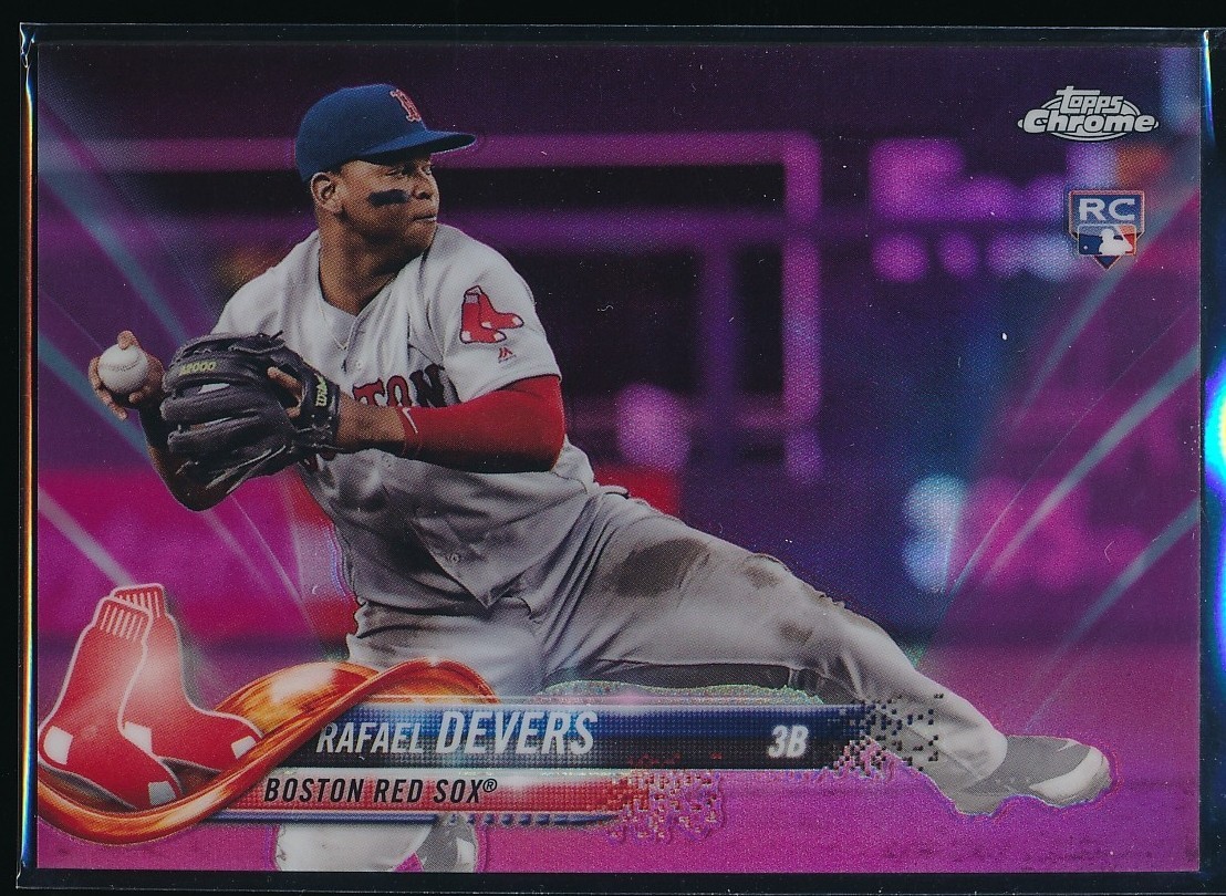 2018 Topps Chrome Update Rafael Devers #HMT23 Pink Refractor Rookie RC