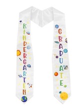 Kindergarten Graduation Stole Class of 2025 Sash Kids Space Themed Pattern