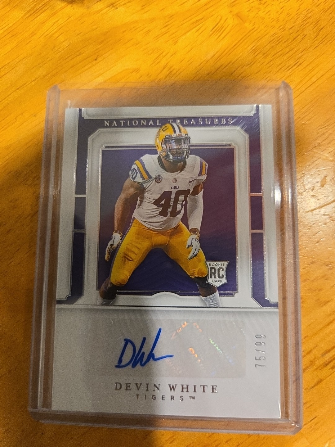 Devin White Panini National Treasures Collegiate #174 Rookie Autograph