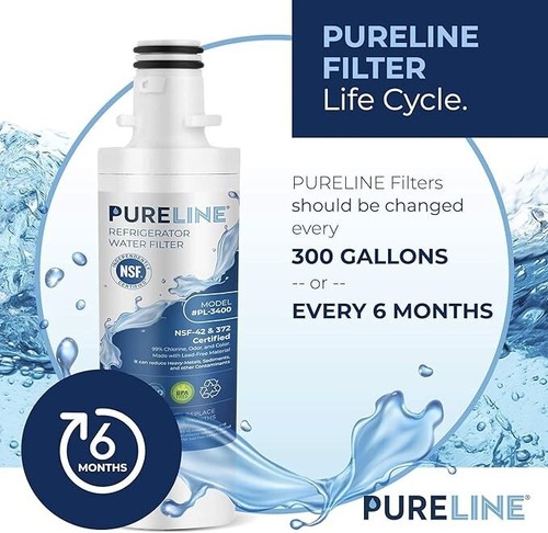 3 PACK *NEW* Pureline PL-3400 Refrigerator Water Filter For LG Kenmore LG LT100P - Picture 4 of 5