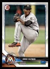 2018 Bowman Draft #BD-66 Jorge Guzman Card Miami Marlins