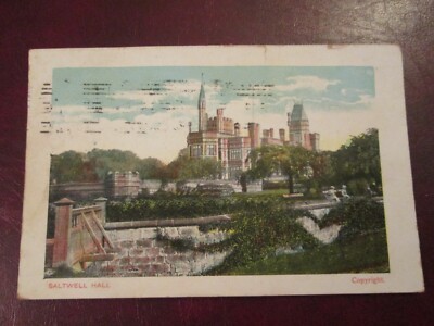 Postkarte von Saltwell Hall (Gateshead) 1908 verschickt