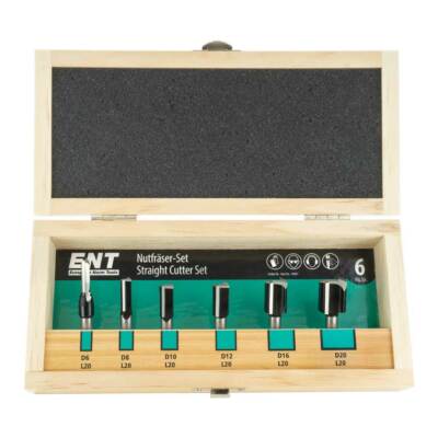ENT 09007 Nutfräser-Set HW 6-teilig Ø 6-20 mm mit Grundschneide Schaft 8 mm