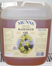 Munns 10L Virgin Cold Pressed British Rapeseed Oil  2 x 5 Litres Not olive oil