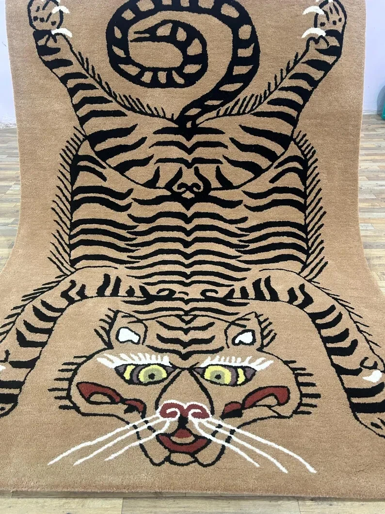 Tiger Latest Hand-Tufted Nz Woolen Carpet Handmade Rug Living Room Bedroom Rug