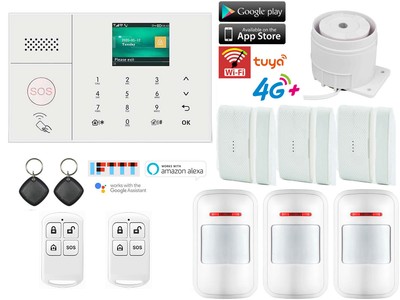 L36 WIFI 4G GSM TUYA APP Wireless Home Office Security Burglar Alarm System+RFID