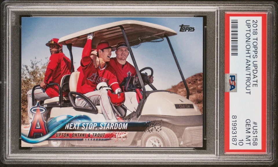 PSA 10 SHOHEI OHTANI / MIKE TROUT 2018 Topps Update Stardom Rookie RC GEM MINT - Image 2 of 3
